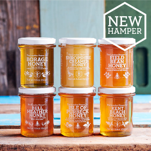British Honey Hamper, 6 Jars, Pure & Natural Honey