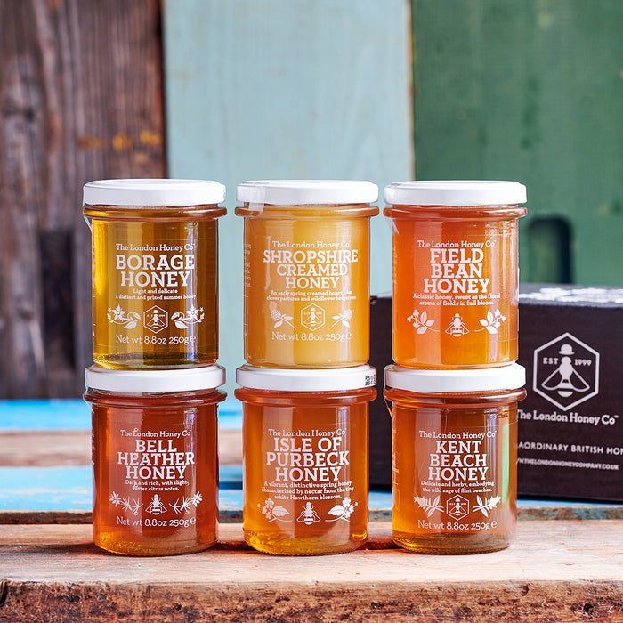 British Honey Hamper, 6 Jars, Pure & Natural Honey